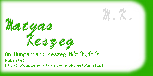 matyas keszeg business card